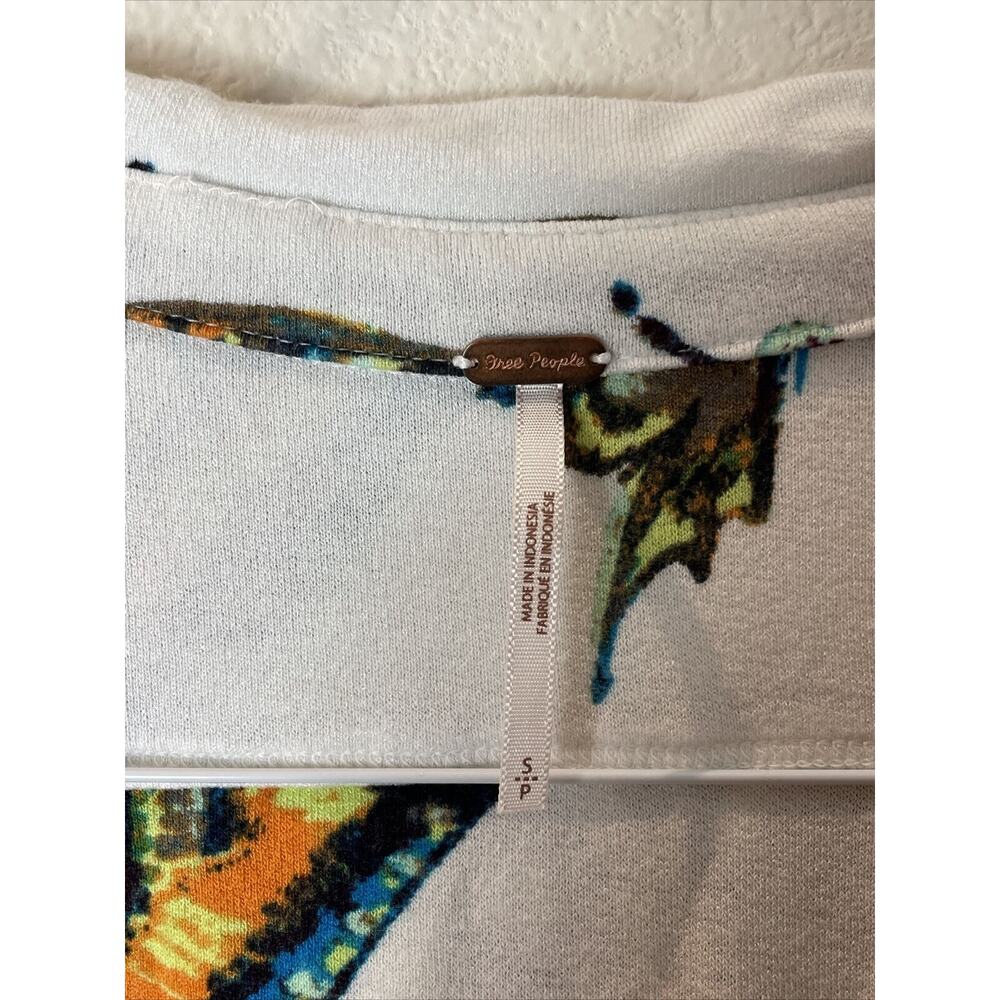 Free People Ready Set Sail Cropped Twist Front Butterfly Tee Shirt Top Women's S - Picture 2 of 3